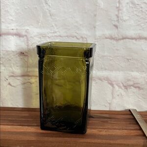 Olive Green Glass Vase